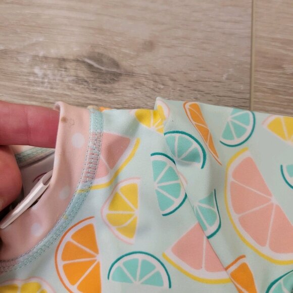 Ruffle Butts Long Sleeve One Piece Sz 6/12 Months Lemonade Slices Swimsuit - Picture 3 of 4